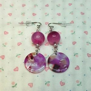 Pink Acrylic Dangle Earrings!